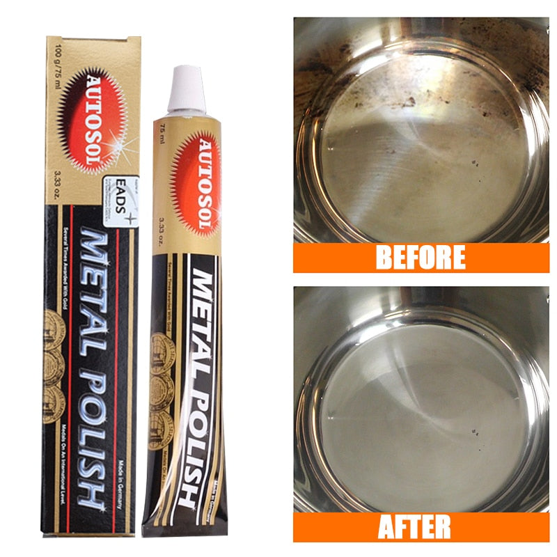 Autosol Metal Polish 75ml - 100% Original German Formula for Chrome, Alloy & Stainless Steel