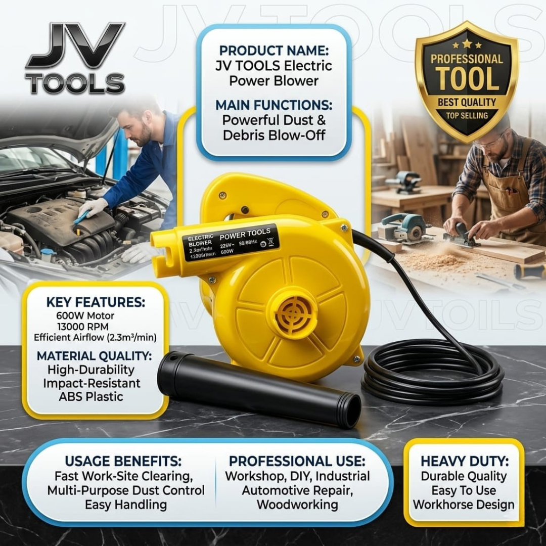 JV Tools Electric Power Blower – 600W, 13000 RPM (Aspirator-Blower)