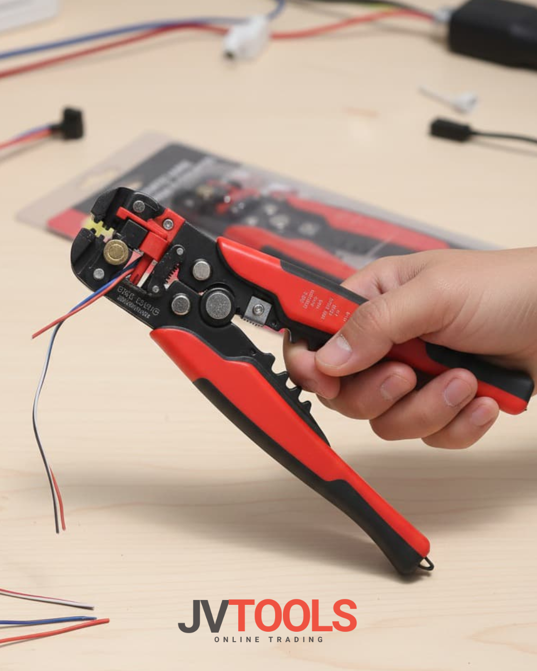 Professional Automatic Wire Stripper & Crimper - Self-Adjusting Cable Cutter and Terminal Tool