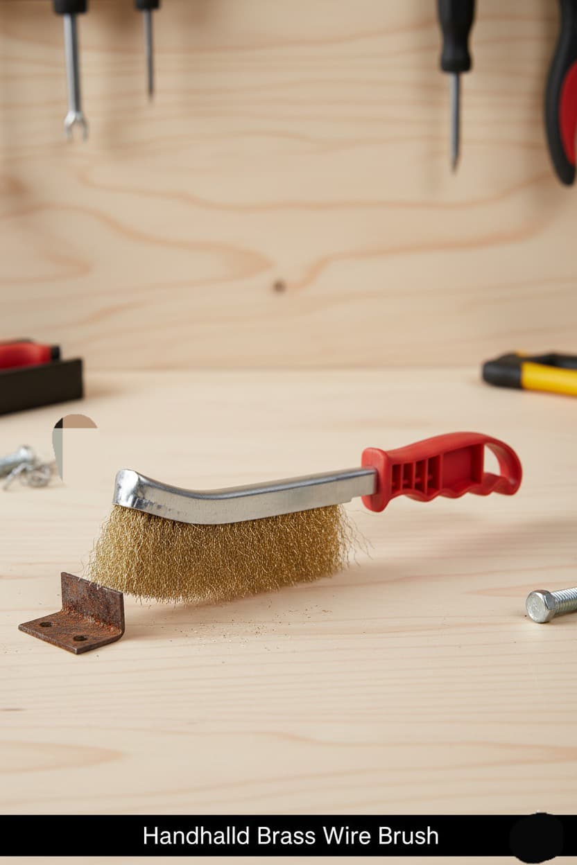 Handheld Brass Wire Brush for Rust & Surface Cleaning
