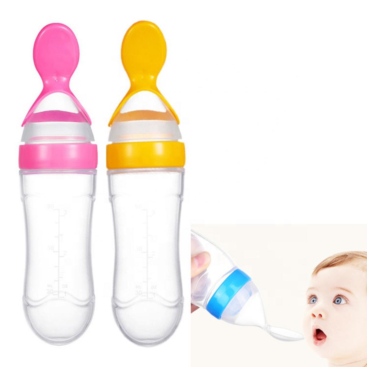 Baby Silicone Spoon Feeder - Feeder with Spoon for Easy Feeding