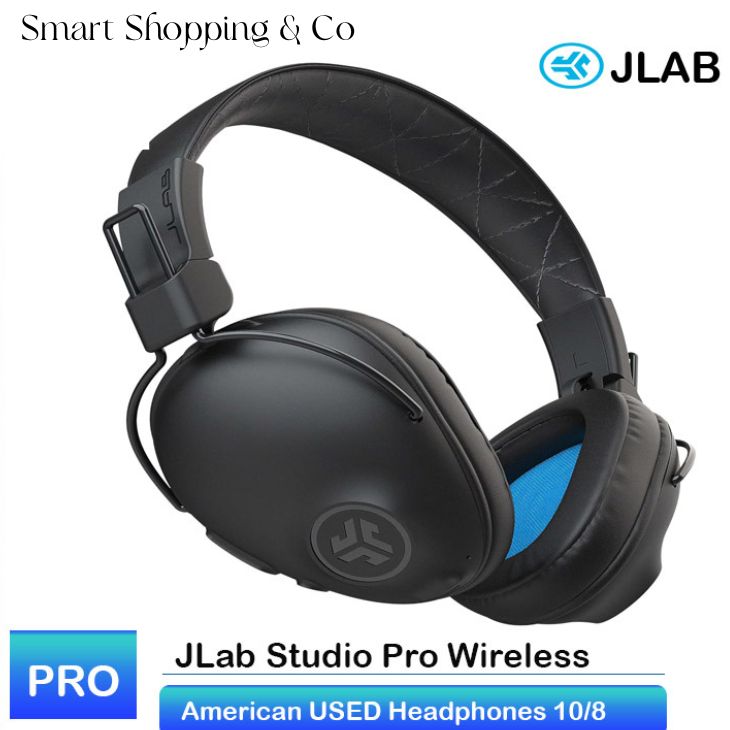 JLab Studio Pro Wireless Over-Ear Headphones Black 50+ Hour Bluetooth 5 Playtime EQ3 Sound Ultra-Plush Faux Leather & Cloud Foam Cushions Track and Volume Controls For Gamming PUBG ~ Smart Shopping & Co