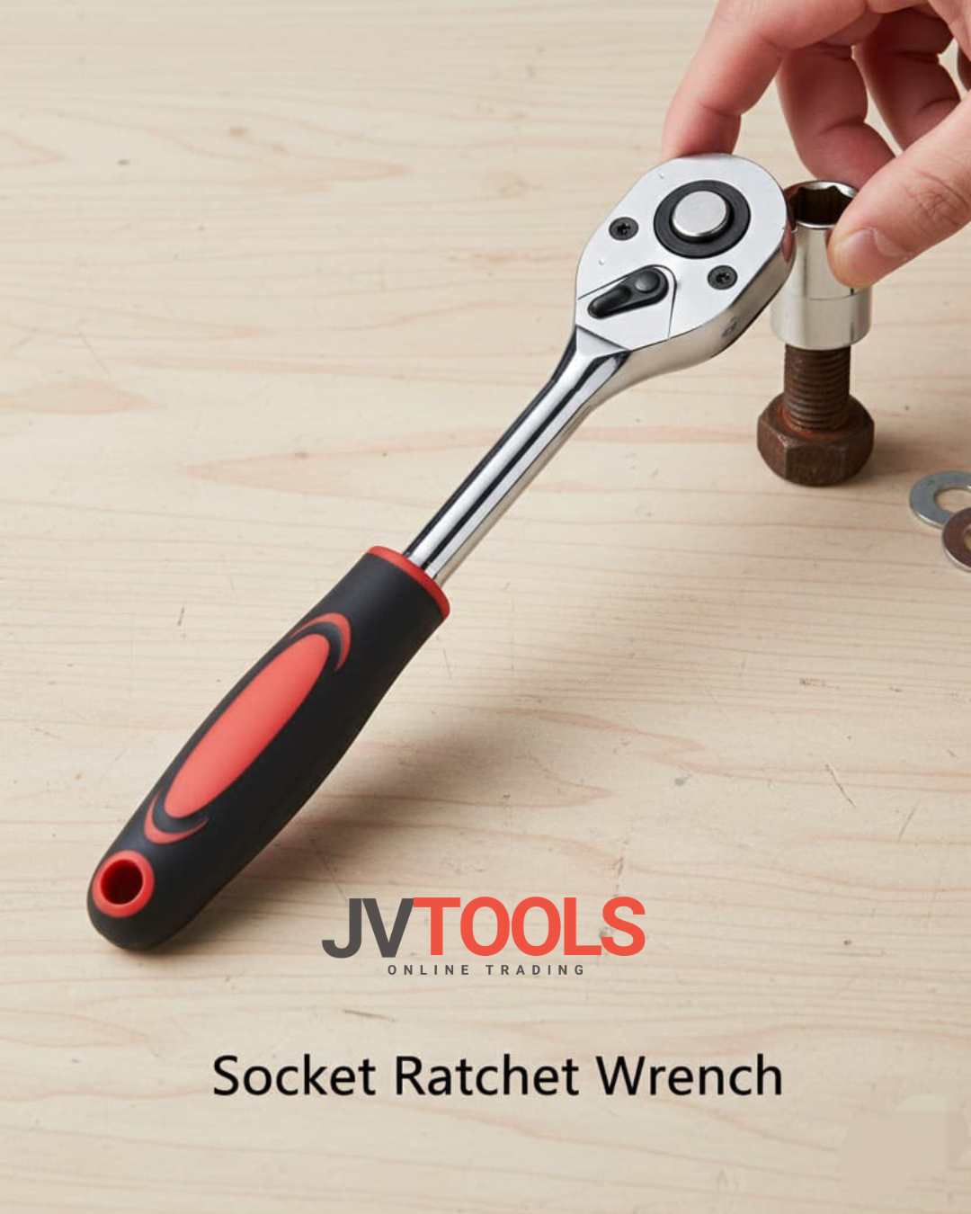 Professional 1/2" Drive Socket Ratchet Wrench - Quick-Release Reversible Hand Tool