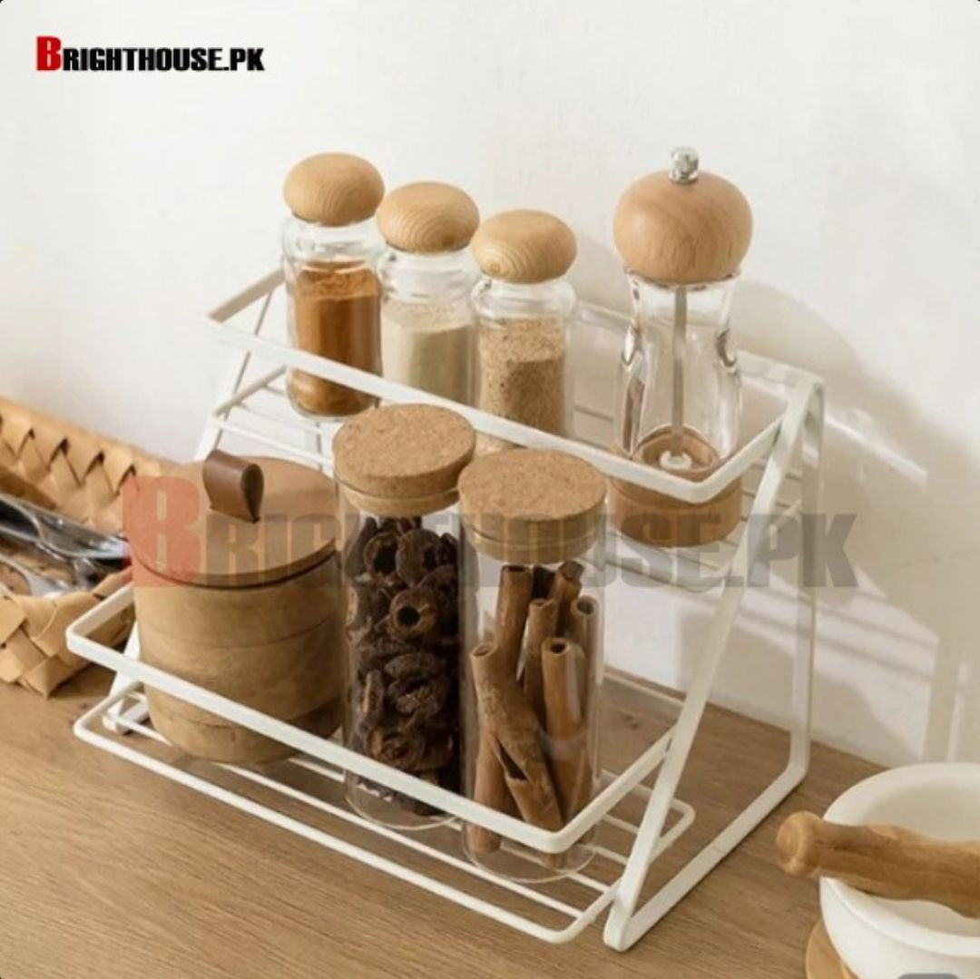 Spice Rack Shelf | Kitchen Accessories Organizer | Multi-Tier Spice Storage Stand