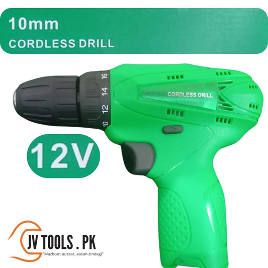 12V Cordless Drill Kit with Battery and Charger | Variable Speed Drill Cordless Driver | 12V/1.5Ah Battery | 600 RPM - 10mm Drill Capacity