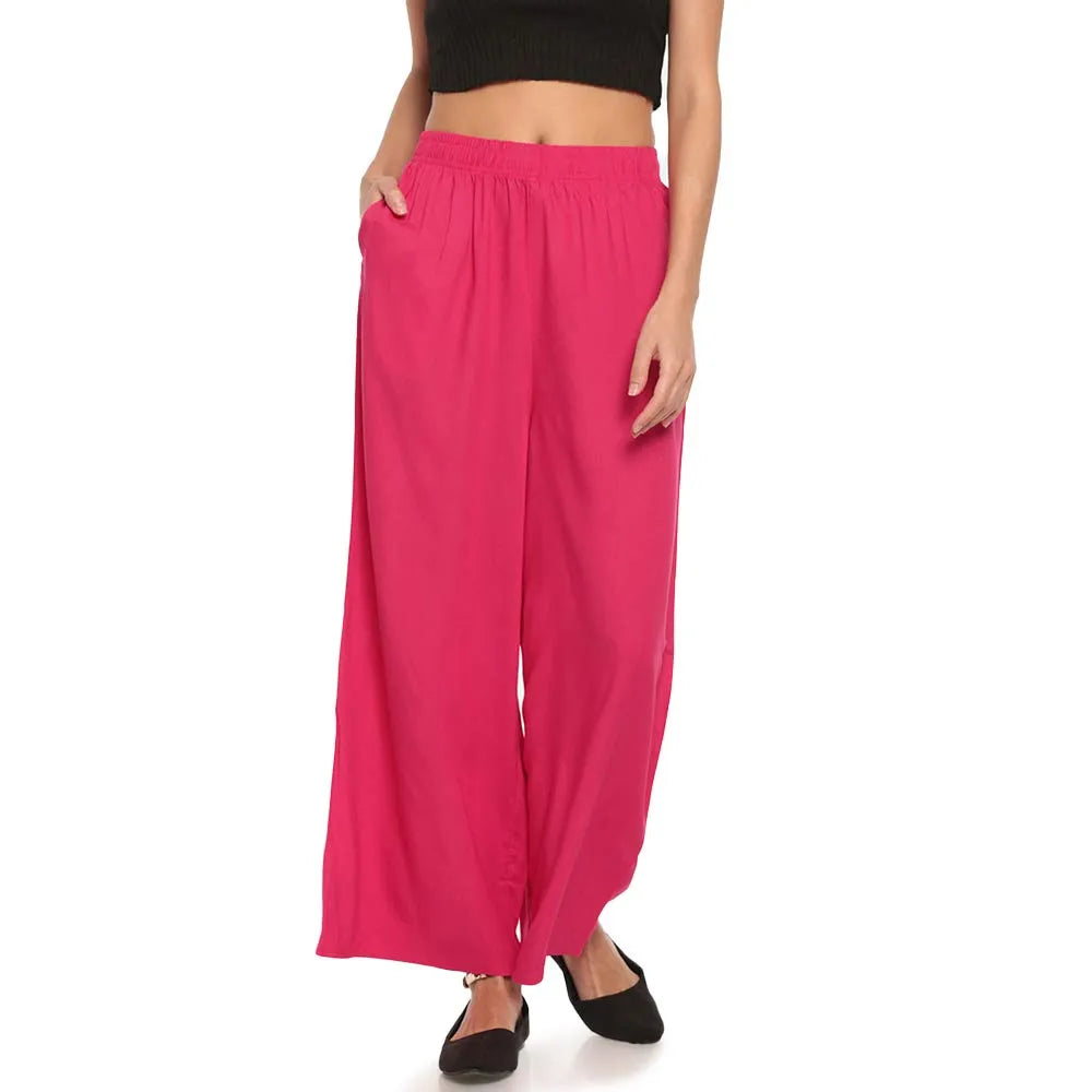 Pack of 5 Palazzo Pants for Women - Relaxed Fit, Free Size | Stylish & Comfortable Bottom Wear