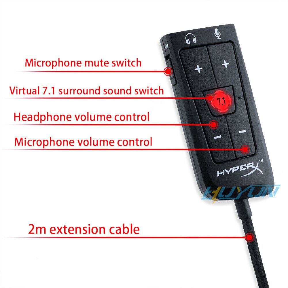 HyperX Cloud 2 USB 7.1 Virtual Surround Sound Card Cloud II 7.1 Surround Sound Card - Cloud II WITHOUT BOX HyperX Cloud II Gaming Headset 7.1 Surround Sound Headphones USB Sound Card NEW Kingston HyperX Cloud II DSP USB