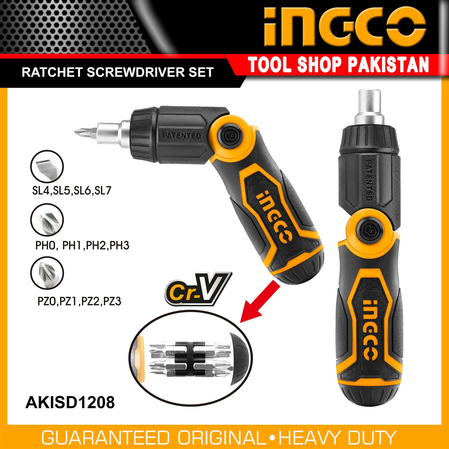 Ingco 13-in-1 Ratchet Screwdriver Set | Multi-Tool Kit AKISD1208