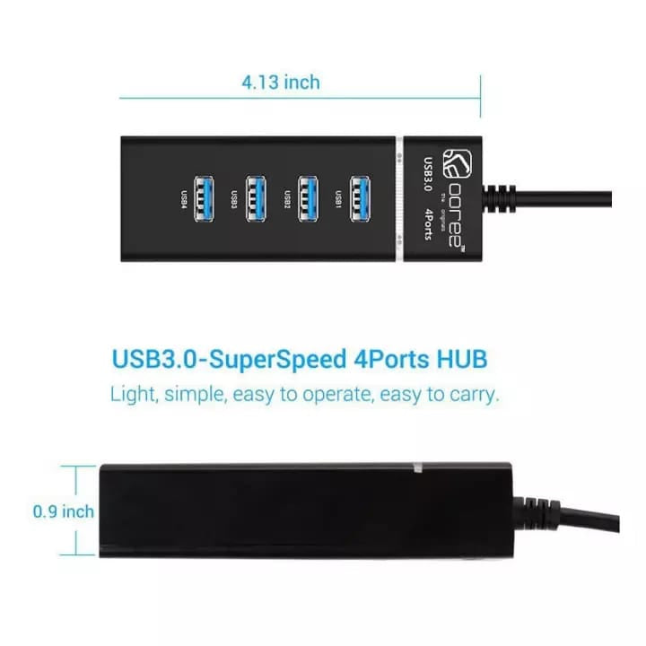 USB 3.0 Hub 4 Ports - High-Speed Splitter for Fast Data Transfer