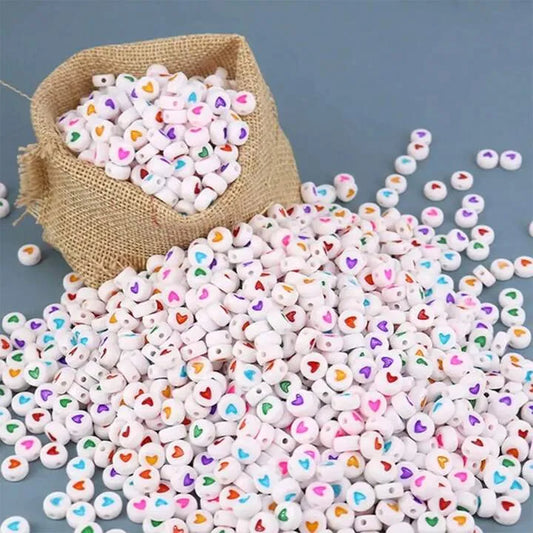 100 Pieces Alphabet Letter Beads - White Mixed Letters for Crafting & DIY Projects