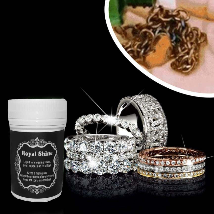 100% Jewelry Cleaner - 200ML for Gold, Diamond, Platinum & Precious Stones with Brush & Polishing Basket