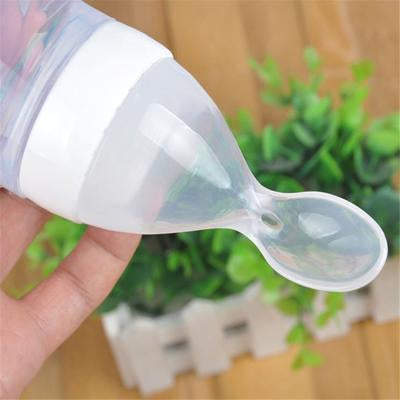 Baby Silicone Spoon Feeder - Feeder with Spoon for Easy Feeding