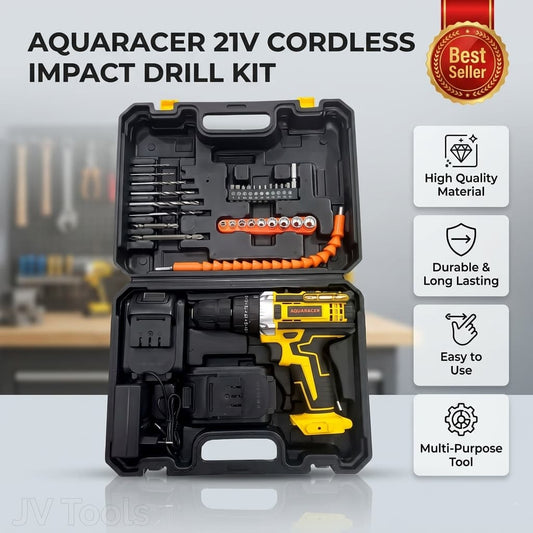 Aquaracer 21V Cordless Impact Drill Kit