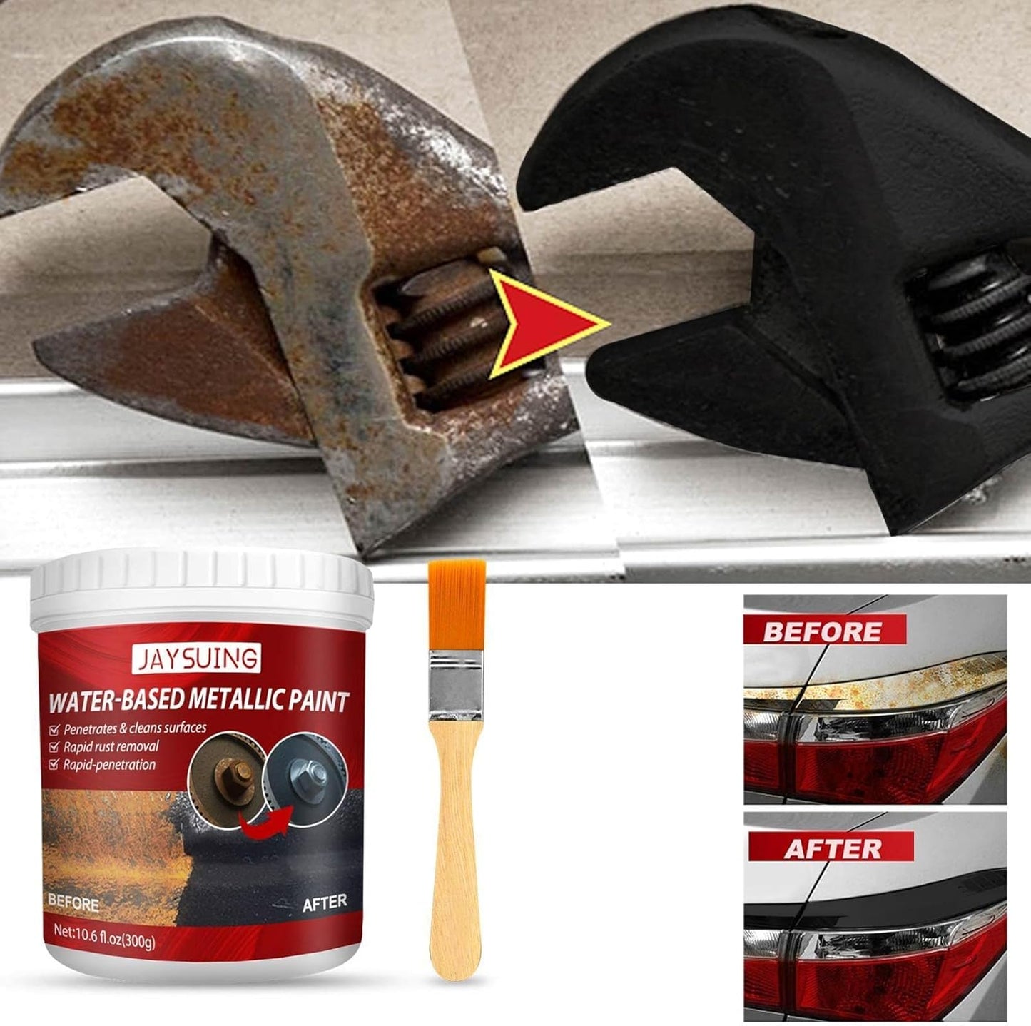 300g Water-Based Rust Converter - Rust Remover for Cars, Motorcycles & Bikes