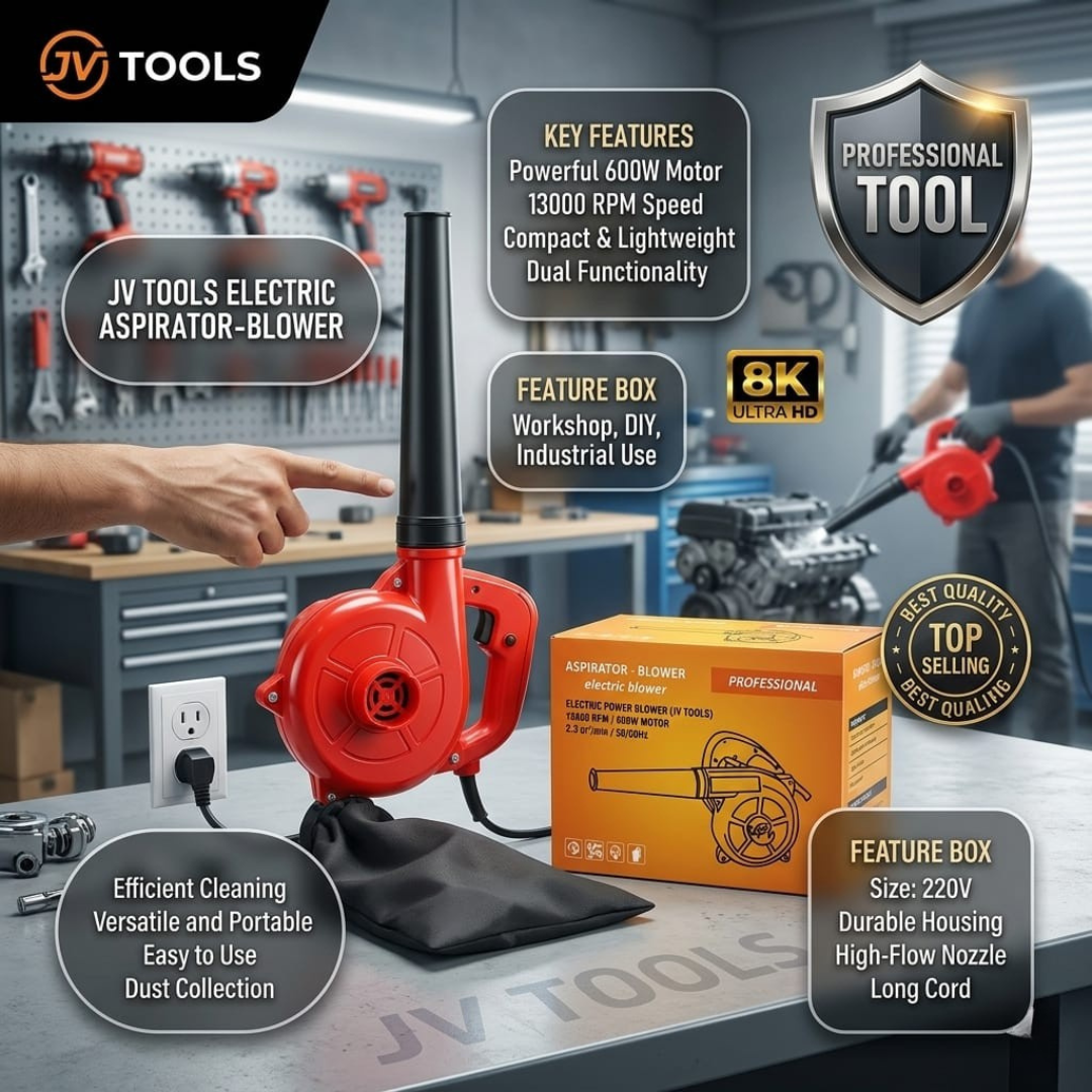 JV Tools Electric Power Blower – 600W, 13000 RPM (Aspirator-Blower)