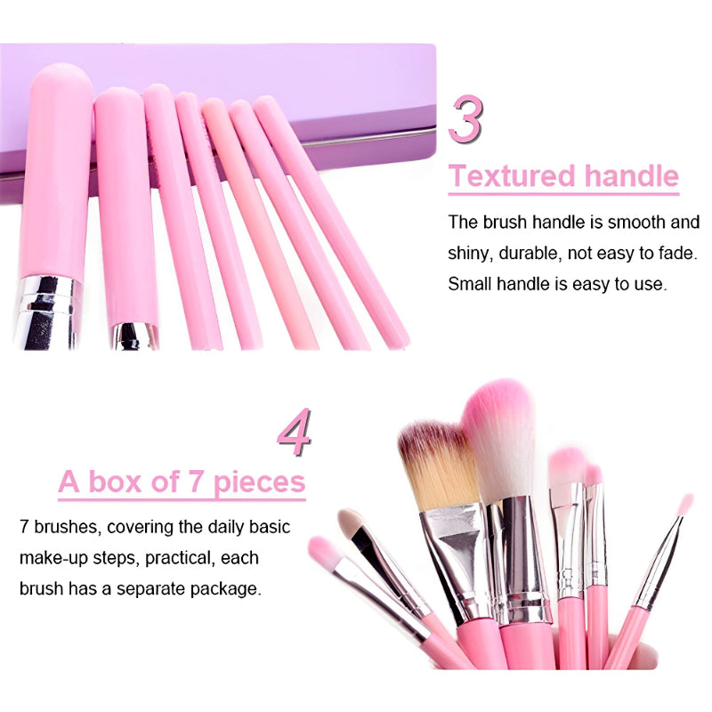 Cute Mini Hello Kitty 7PCS Makeup Brush Kit