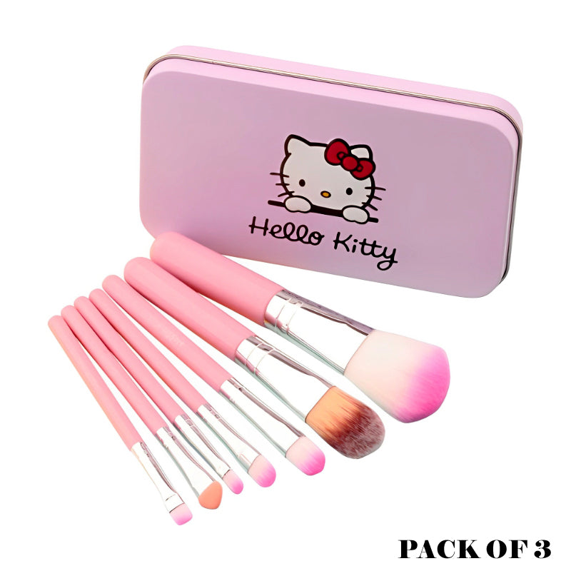 Cute Mini Hello Kitty 7PCS Makeup Brush Kit