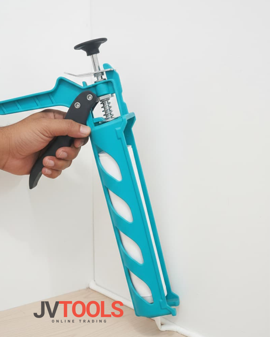 Professional Open-Frame Caulk Gun - High-Thrust Skeleton Silicone Sealant Applicator