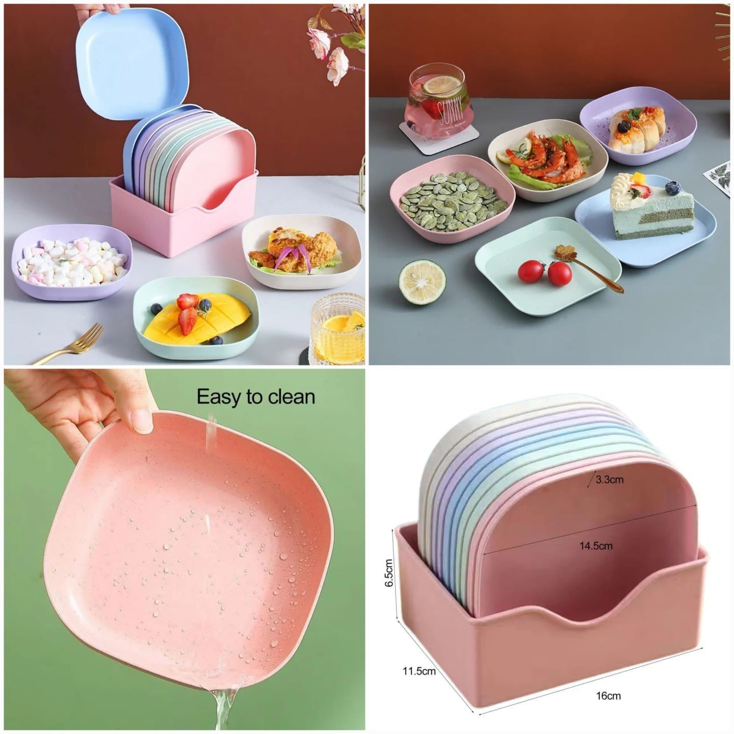 10 Pcs Plate Set with Holder - Perfect for Picnics and Parties