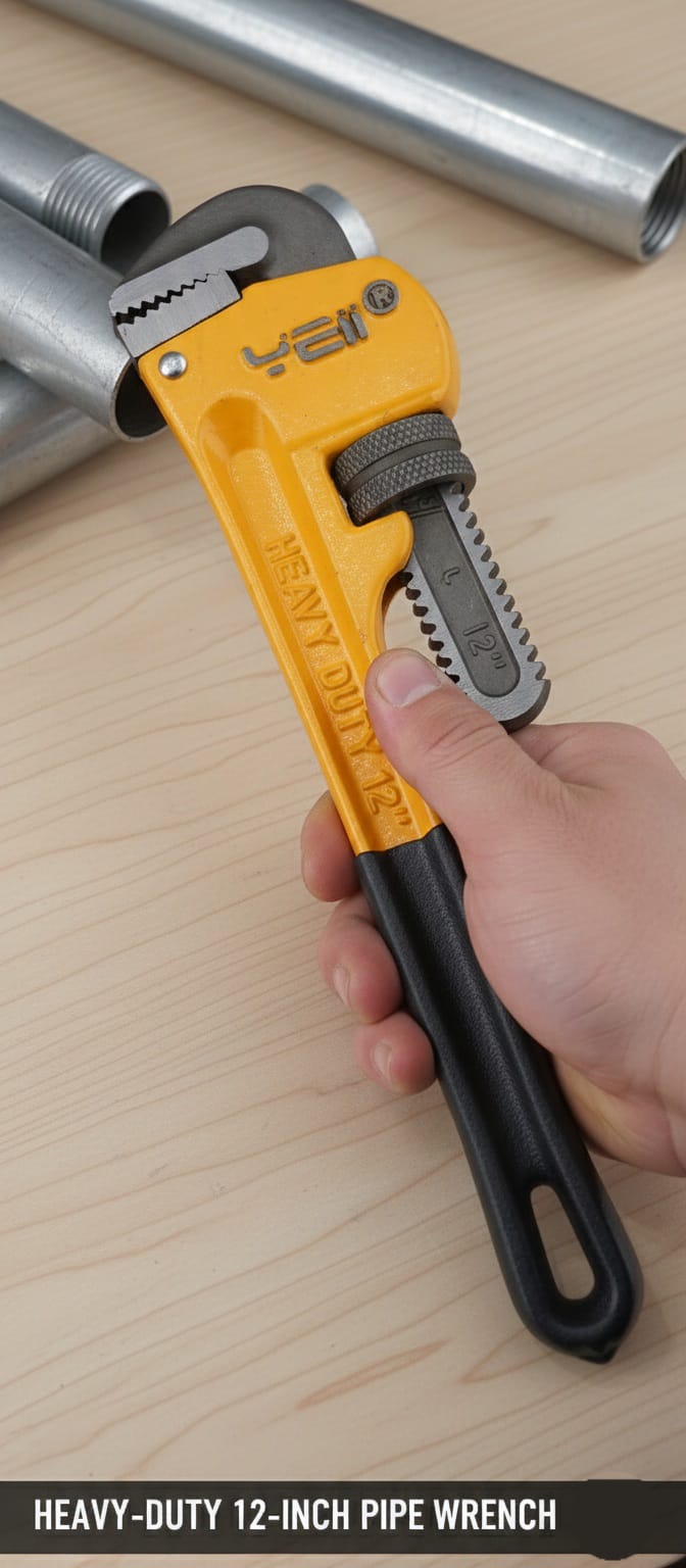 Heavy-Duty Pipe Wrench - Professional Grade Plumbing Tool