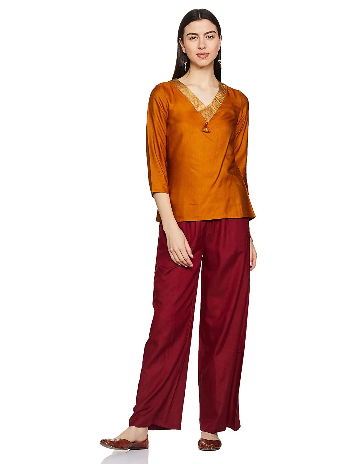 Pack of 2 Pure Viscose Rayon Palazzo Pants for Women | Soft, Stylish, & Flared Wide-Leg Trousers