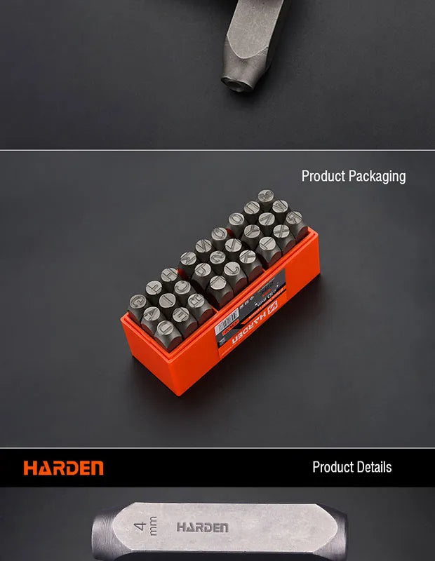Harden 27 Pcs Steel Letters Set (610863-610869) - Professional Steel Lettering Tools