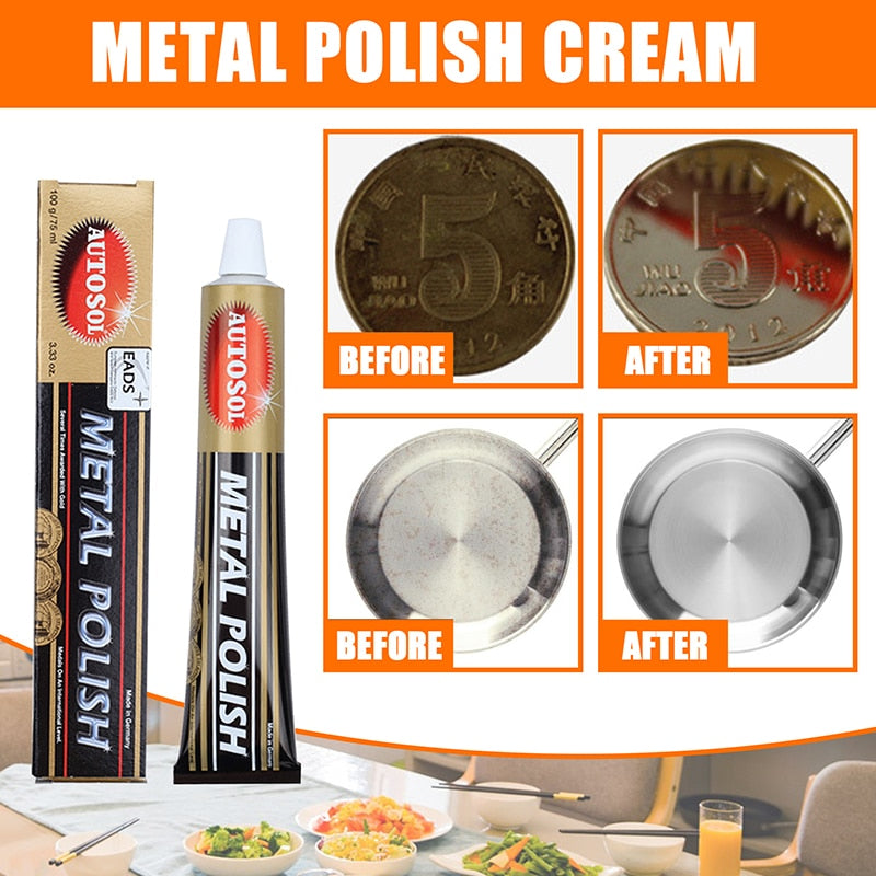 Autosol Metal Polish 75ml - 100% Original German Formula for Chrome, Alloy & Stainless Steel