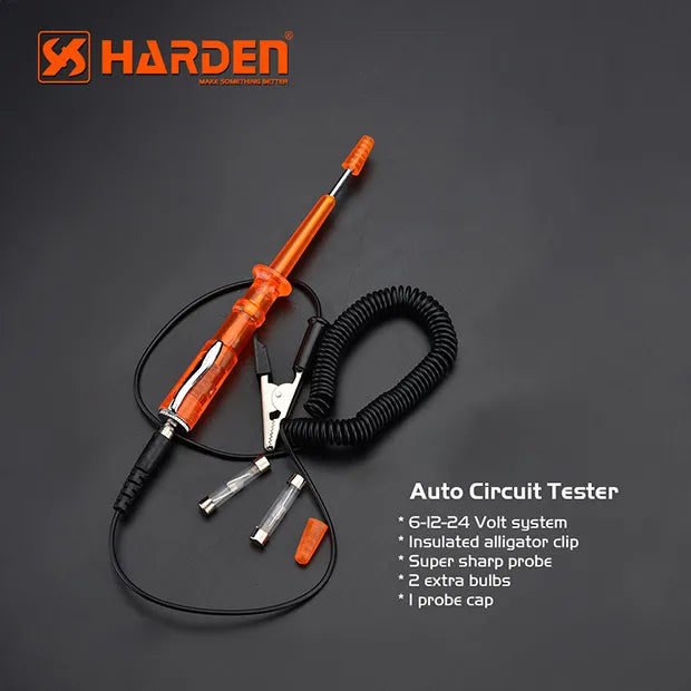 Harden Professional Auto Circuit Tester - 6V-24V DC Voltage Diagnostic Probe for Automotive Repair