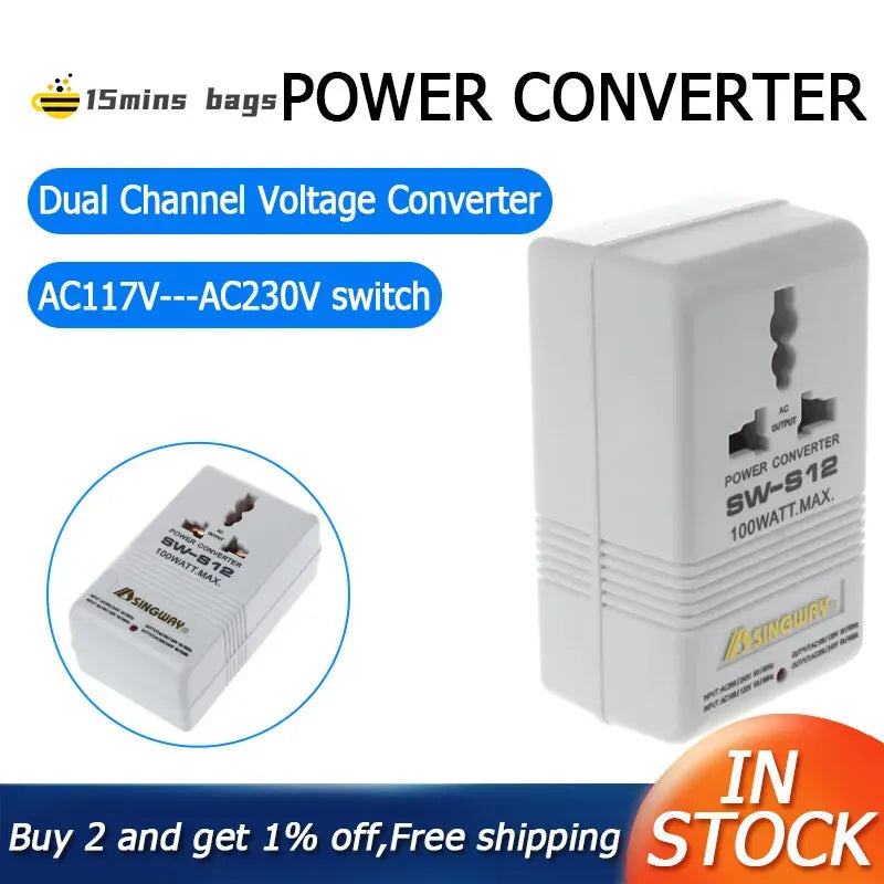 SINGWAY Step-Up & Down Voltage Converter Transformer 100W/150W/500W - Dual Channel Power Converter